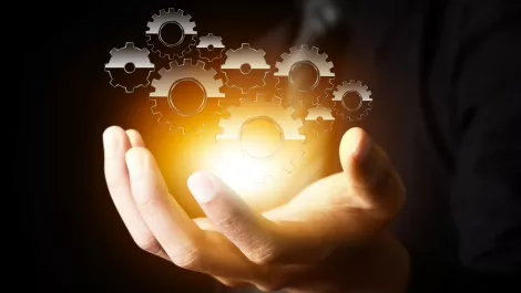 Businessperson hand holding secrets