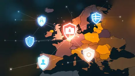 Digital shields map europe uk ireland germany austria switzerland nordic cybersecurity