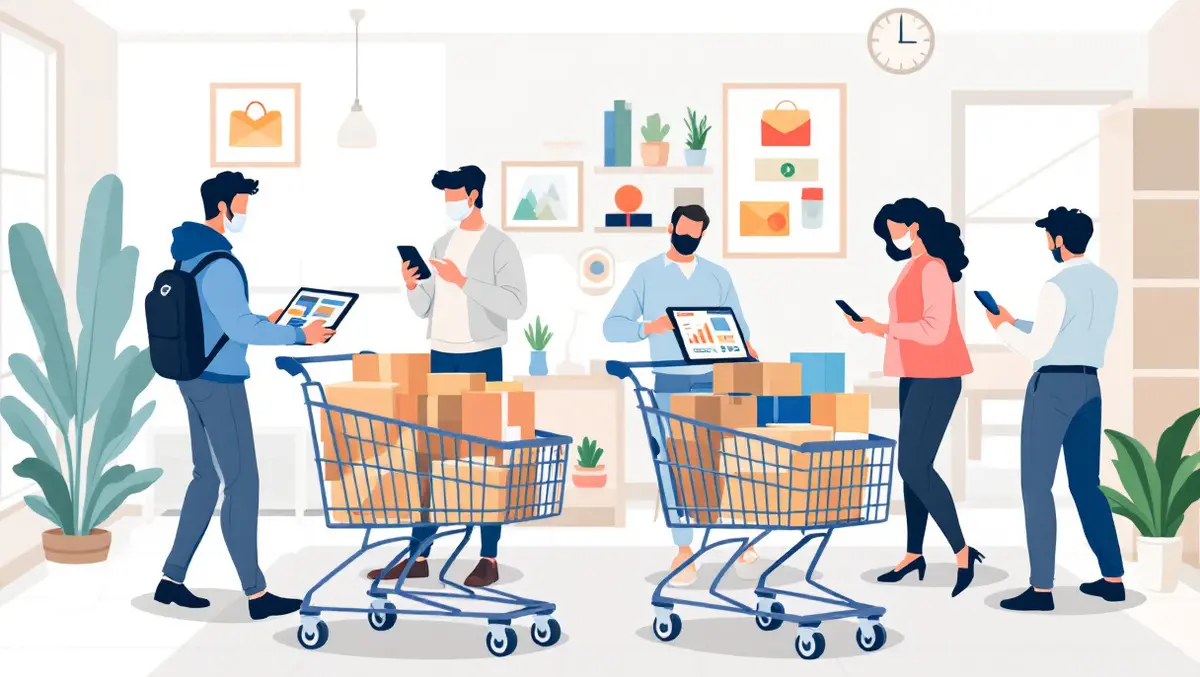 Online shopping laptops smartphones shopping carts packages home interior