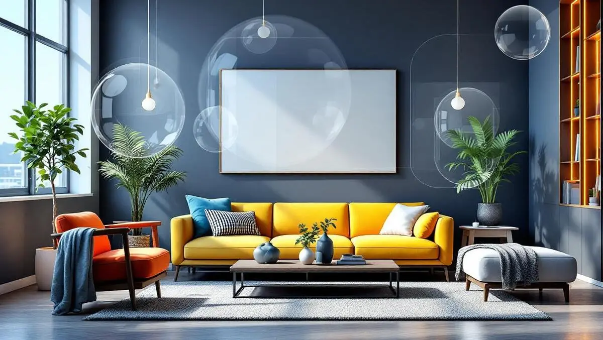 Modern living room sofa coffee table transparent 3d furniture overlays