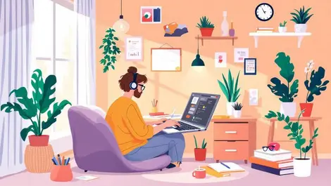 Australian home workspace laptop creative tools multitasking remote work side hustles