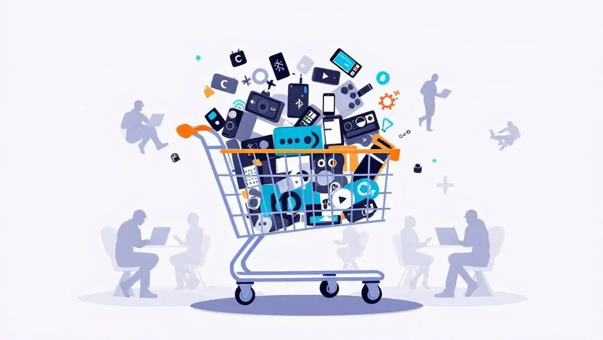 Black friday tech fraudsters overflowing shopping cart electronics online stores