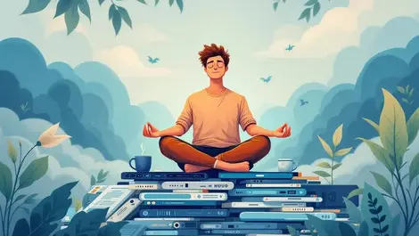 Australian tech founder meditating on devices surrounded by nature