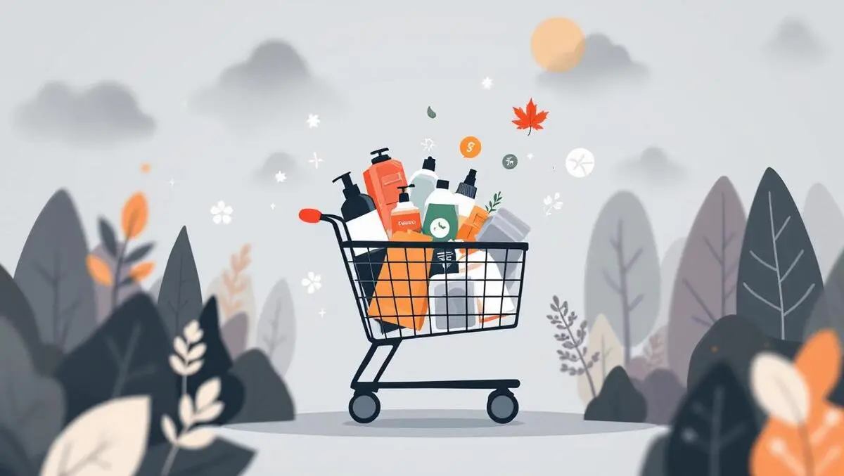 Shopping cart eco friendly products trees leaves carbon footprint black friday