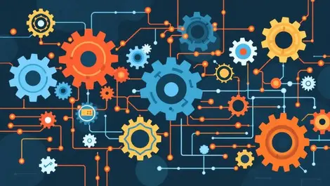 Interconnected gears circuit pathways intelligent automation data management