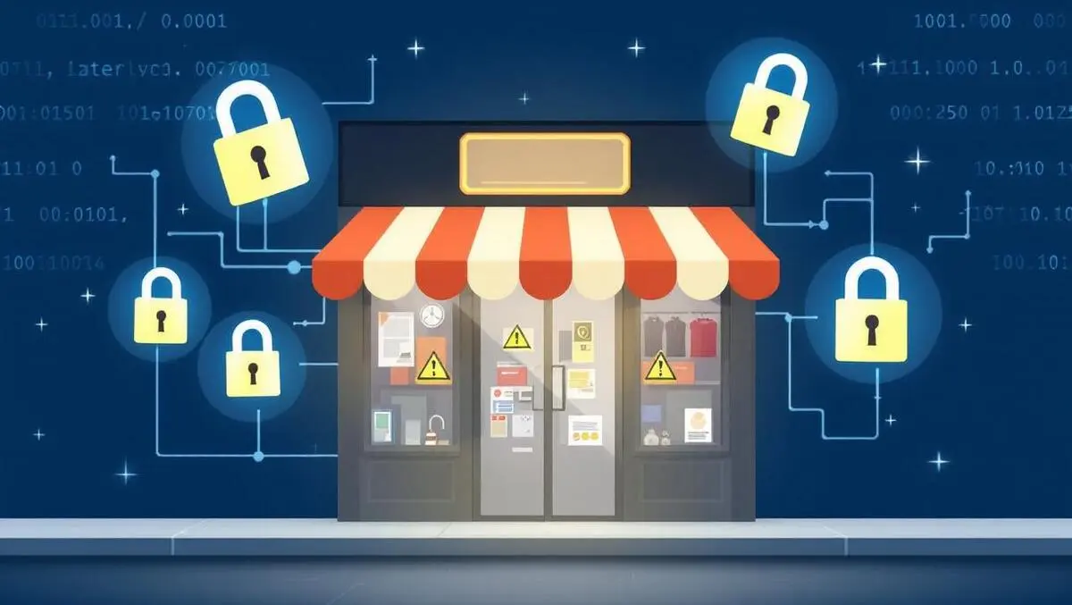 Uk retail store cyber security digital padlocks warning customer data