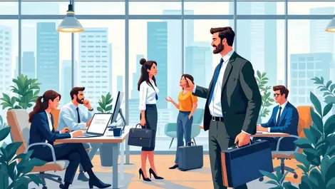 Business executives modern office discussion briefcase flexible leadership singapore