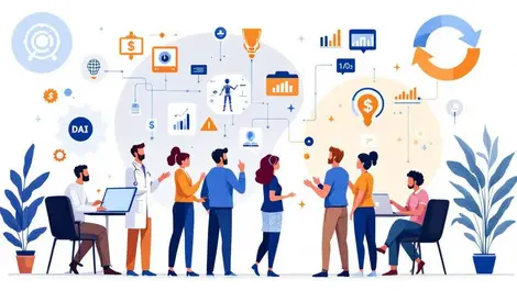 Professionals tech finance healthcare collaborating data quality ethics ai