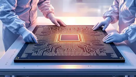 Europe singapore semiconductor fab engineers inspecting wafer