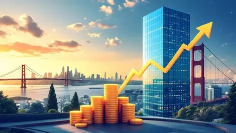 Sf glass office tower fintech capital raise golden coin stacks