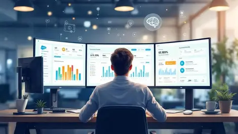 Ai powered salesforce ui testing qa engineer multi monitor desk