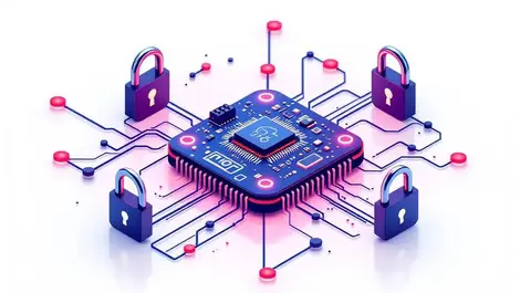 Isometric microcontroller with locks secure iot circuit minimal