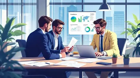 Modern dublin financial office meeting risk compliance analysts